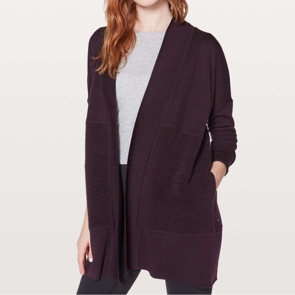 Lululemon Sit in Lotus Wrap ll Knit Sweater Cardigan Women’s Plum Purple - Large
